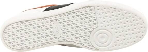 TOD'S Leren Vetersneakers met Suède Inzet Multicolor Heren
