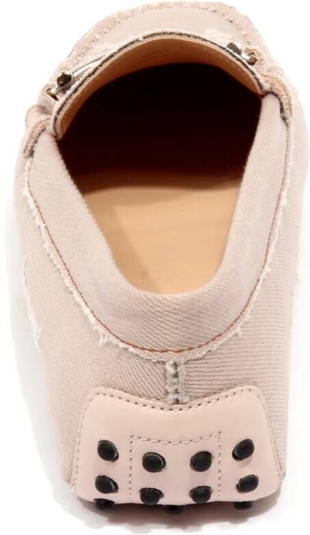 Tod's Lichte Afgesleten Loafer Schoen Stof