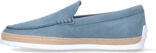 TOD'S Blauwe Slip-On Sneakers met Monogram Blue Heren