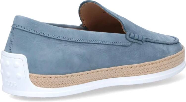TOD'S Blauwe Slip-On Sneakers met Monogram Blue Heren