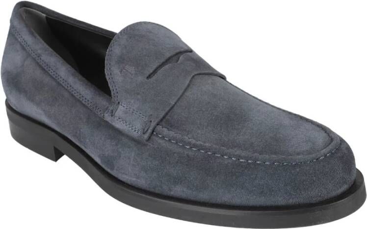 TOD'S Suède Rubber Loafer Schoen Blue Heren