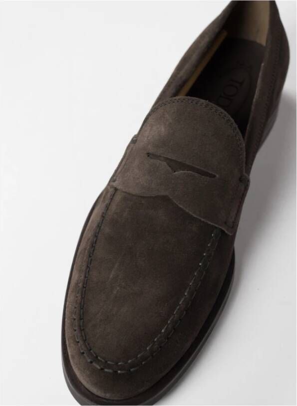 TOD'S Heren Suede Loafers Brown Heren