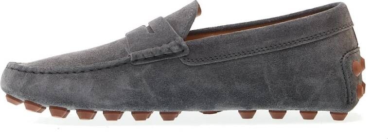 TOD'S Grijze Suède Bubble Moccasins Loafers Gray Heren