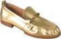 TOD'S Metallic Leren Loafers met Verzamelde Detail Yellow Dames - Thumbnail 2