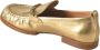 TOD'S Metallic Leren Loafers met Verzamelde Detail Yellow Dames - Thumbnail 3