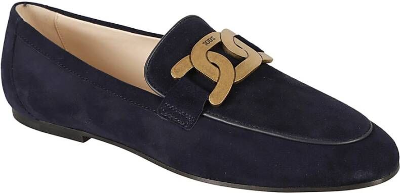 TOD'S Marineblauwe Suède Loafers Blue Dames