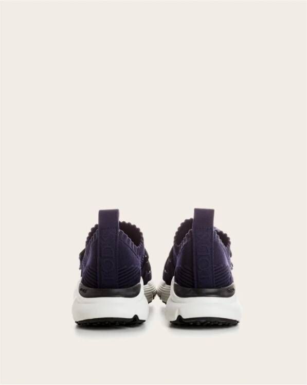 TOD'S Mesh en Grosgrain Ketting Sneakers Blue Dames