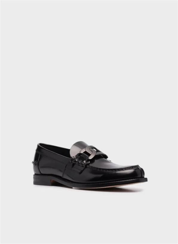 TOD'S Zwarte Leren Chain-Link Loafers Black Heren - Foto 2