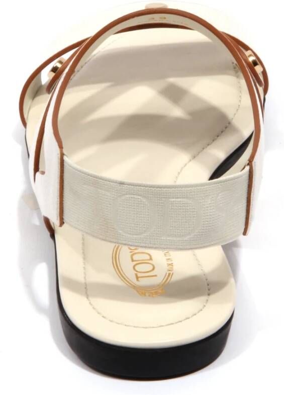 Tod's Off White Graan Effect Sandaal Schoen