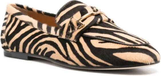 TOD'S Platte schoenen met tijgerprint detail Beige Dames