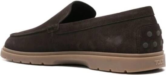 TOD'S Bruine Suède Mocassin Platte Schoenen Brown Heren