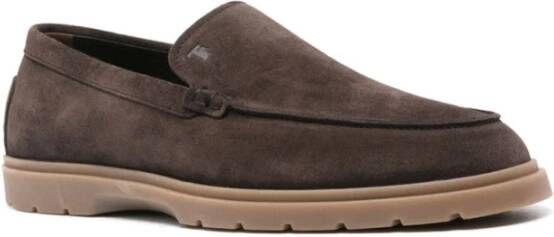TOD'S Bruine Suède Mocassin Platte Schoenen Brown Heren