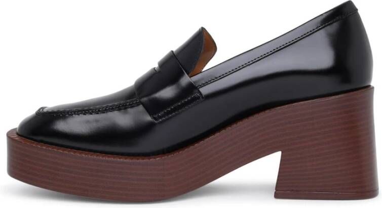 TOD'S Met de hand gestikte leren platformloafer Zwart Dames