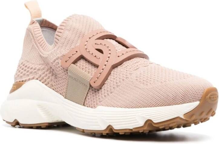 TOD'S Roze Gebreide Instap Sneakers Pink Dames