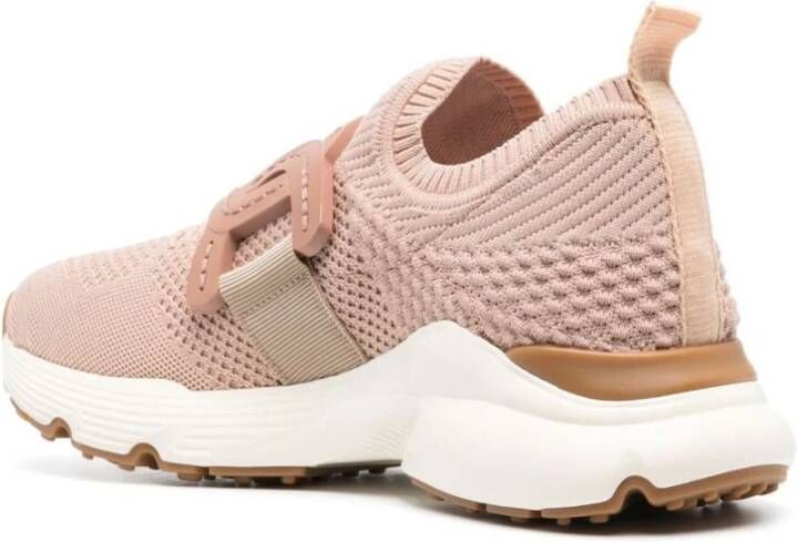 TOD'S Roze Gebreide Instap Sneakers Pink Dames