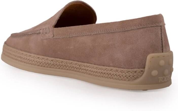 TOD'S Roze leren instap mocassins Pink Dames