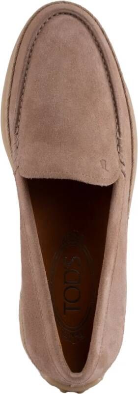 TOD'S Roze leren instap mocassins Pink Dames