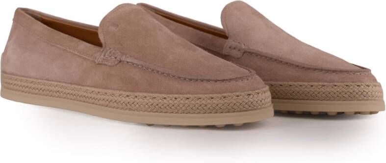 TOD'S Roze leren instap mocassins Pink Dames