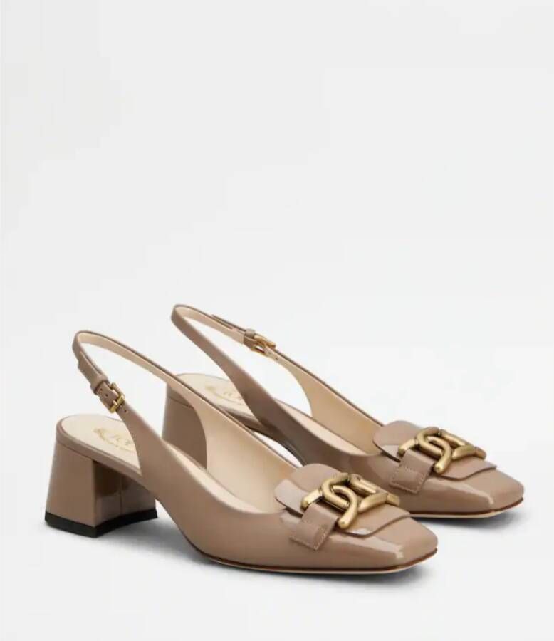 TOD'S Bruine leren sandalen met hak Brown Dames - Foto 2