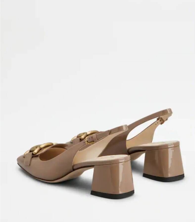 TOD'S Bruine leren sandalen met hak Brown Dames - Foto 3