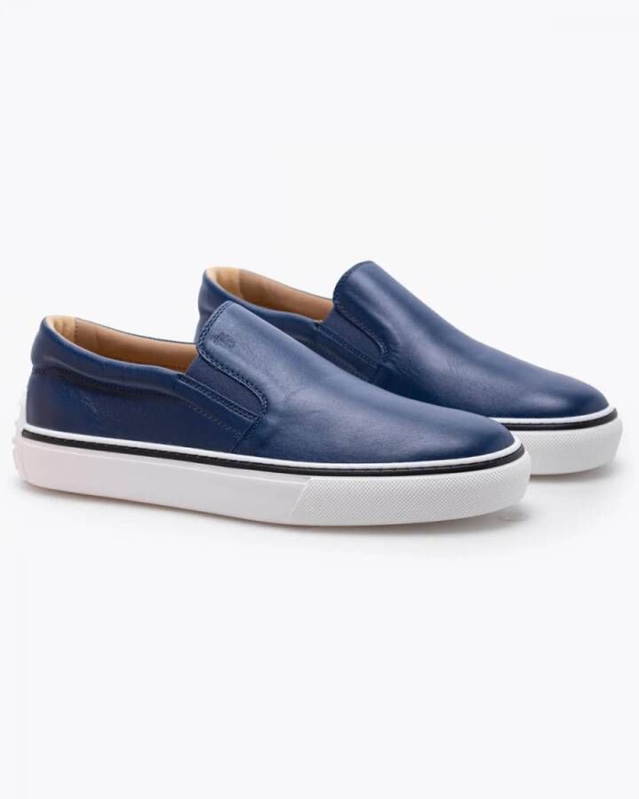 TOD'S Nappa Elastische Moccasin Schoenen Blauw Heren