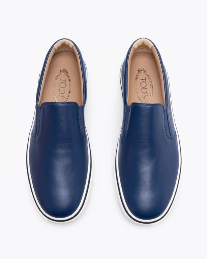 TOD'S Nappa Elastische Moccasin Schoenen Blauw Heren