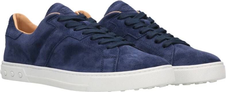 TOD'S Blauwe Suède Gymschoenen Blauw Heren