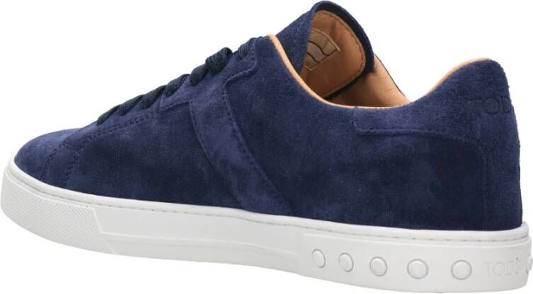 TOD'S Blauwe Suède Gymschoenen Blauw Heren