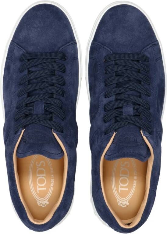 TOD'S Blauwe Suède Gymschoenen Blauw Heren