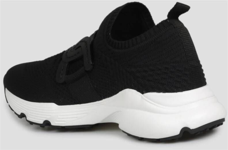 TOD'S Mesh en Grosgrain Ketting Sneakers Black Dames - Foto 4