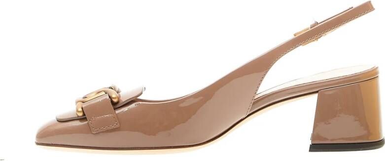 TOD'S Soft Tortora Slingback met Gouden Gesp Beige Dames