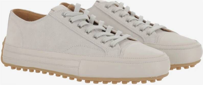 TOD'S Suède Leren Sneakers Wit Ronde Neus White Heren