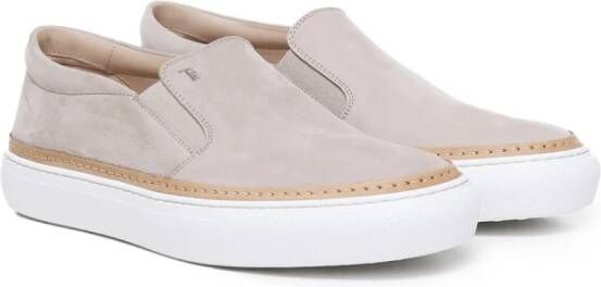 TOD'S Beige Platte Schoenen met Elastische Inzetstukken Beige Heren
