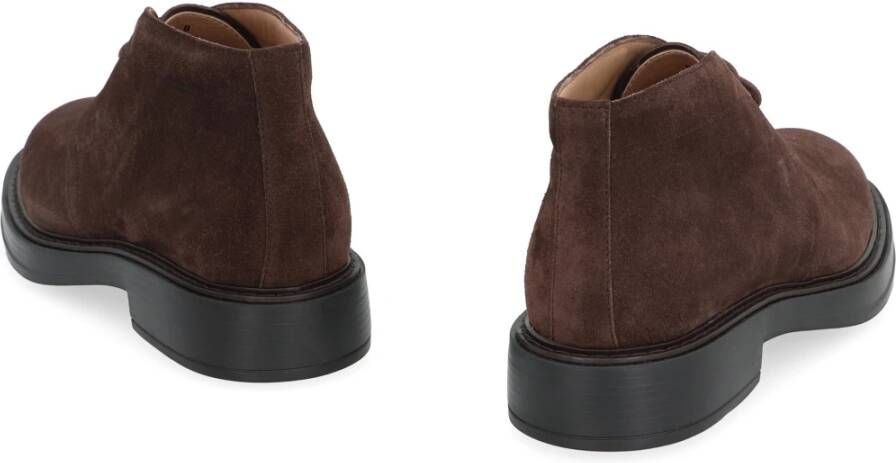 TOD'S Stijlvolle Suède Woestijnlaarzen met Rubberen Studs Brown Heren
