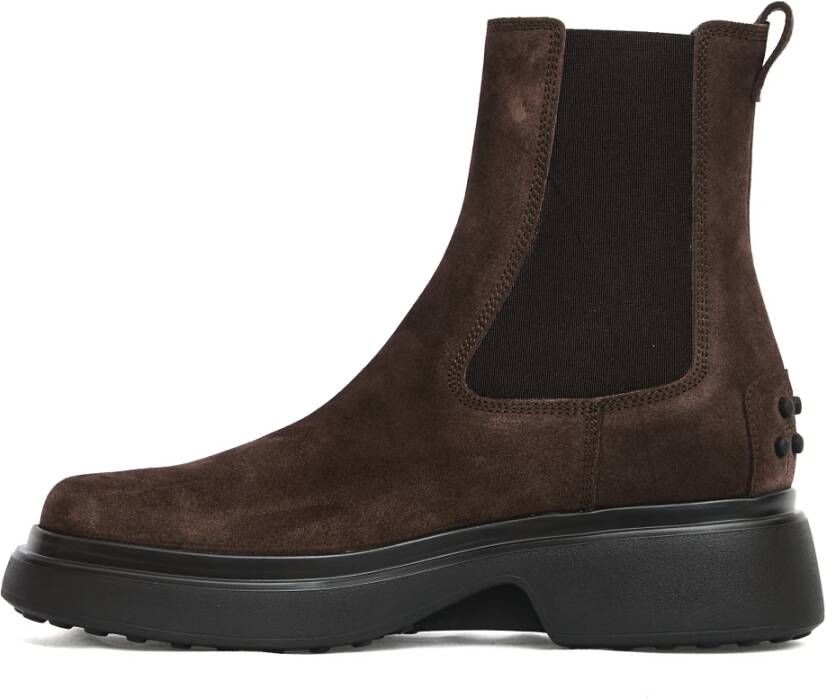 Tod's Suède Chelsea Enkellaarzen Bruin
