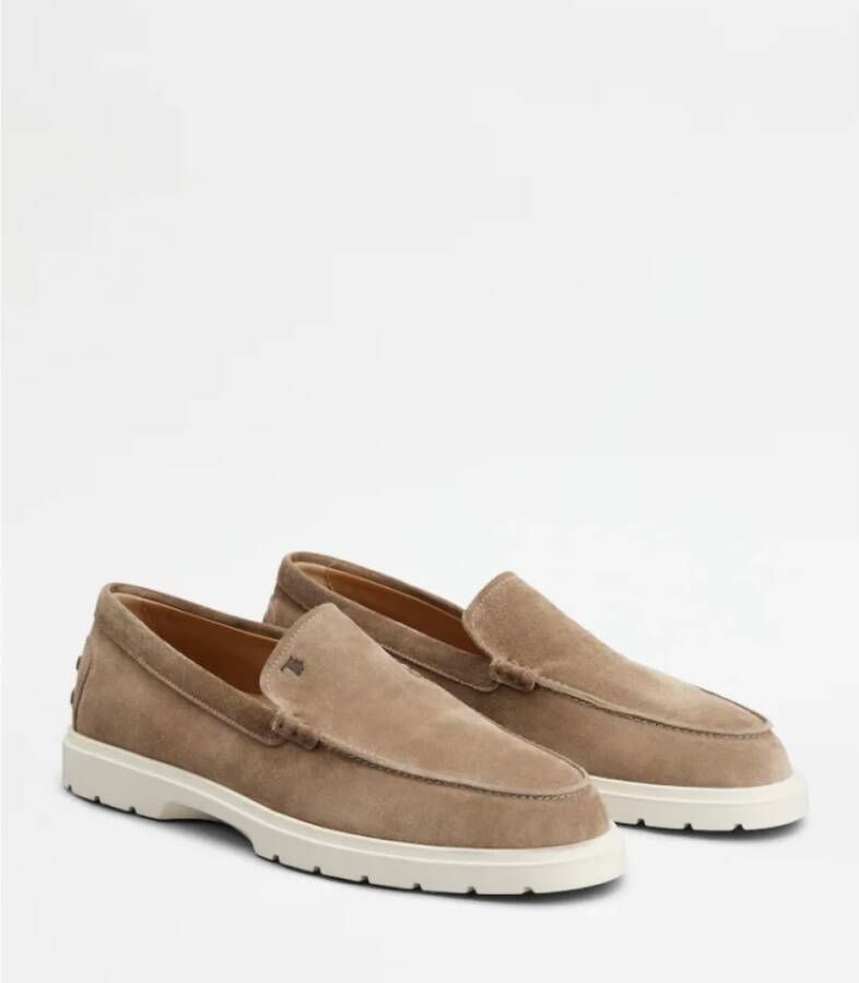 TOD'S Suède instaploafers met iconisch monogram Brown Heren