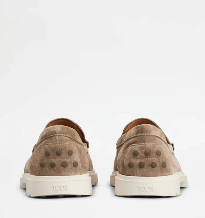 TOD'S Suède instaploafers met iconisch monogram Brown Heren