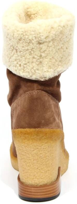Tod's Suede laars met schapenvacht en sleehak