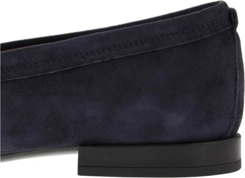 TOD'S Suède Leren Moccasin met Geëmbosseerd Monogram Blue Heren