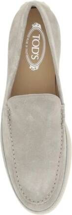 TOD'S Suède Loafers met Branded Binnenzool Gray Heren