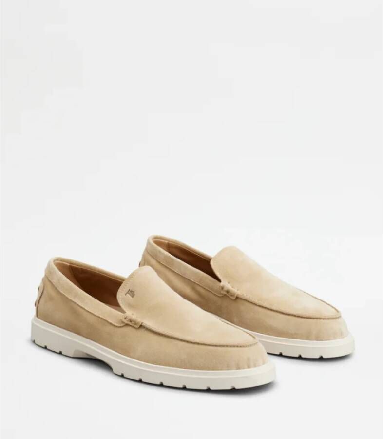 TOD'S Suede Moccasin Slipper Schoenen Beige Heren