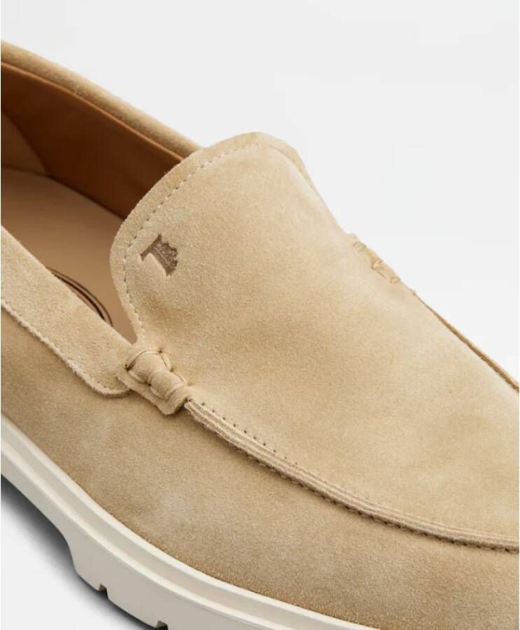 TOD'S Suede Moccasin Slipper Schoenen Beige Heren