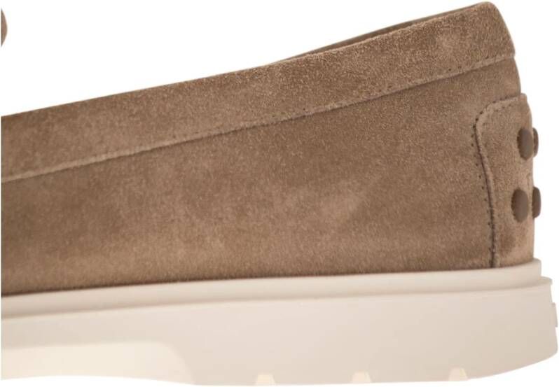 Tod's Suede Slipper Moccasin met Rubberen Zool