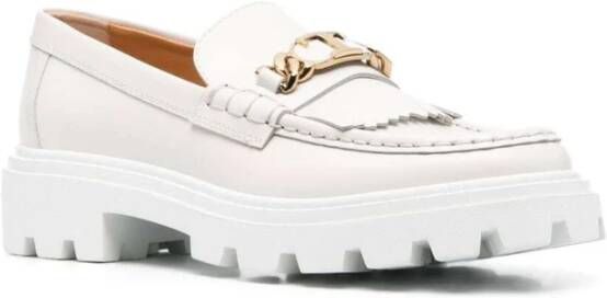 TOD'S Witte Leren Instapper White Dames