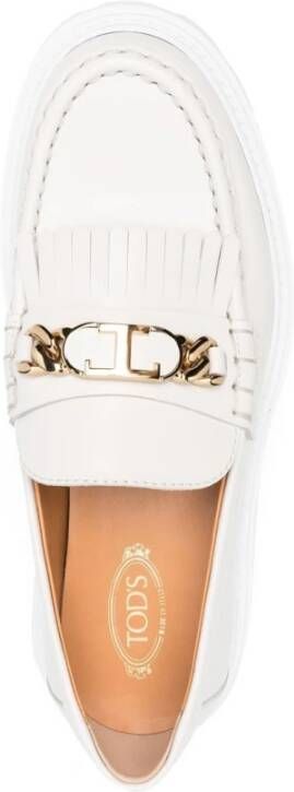 TOD'S Witte Leren Instapper White Dames