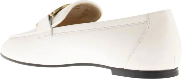 Tod's Witte Leren Loafers Elegant Instapper
