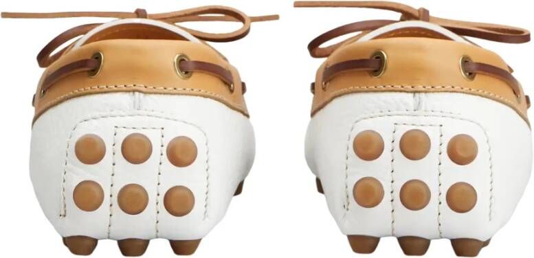 Tod's Witte Leren Loafers Stijlvolle Schoenen