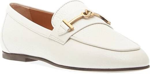 TOD'S Witte Leren Mocassin met Gesp White Dames