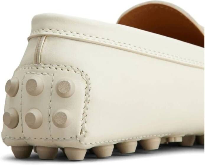 TOD'S Witte Leren Schoenen met Kettingmotief White Dames