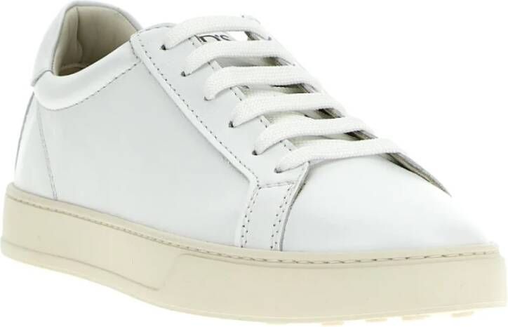 TOD'S Witte Leren Veterschoenen White Heren